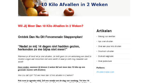 7 kilo afvallen in 2 weken