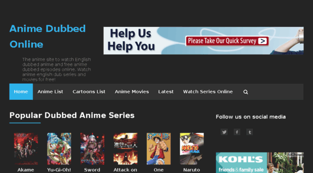 Anime Dubbed Online Cartoon