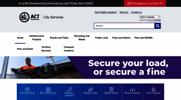 Cityservices Act Gov Au Home City Services City Services Act Gov