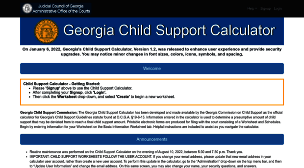 Georgia Child Support Payment Chart