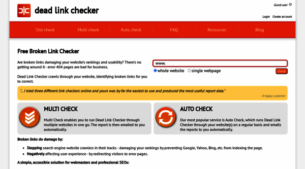 Deadlinkchecker Com Free Broken Link Checking Tool Dead Link Checker