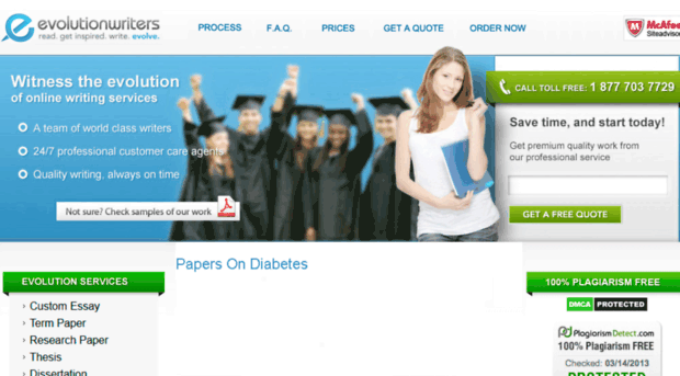 Free essay papers on diabetes