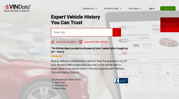 Free Car History Report line