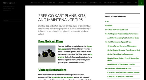 Kartfab Com Free Go Kart Plans Kits And Kart Fab