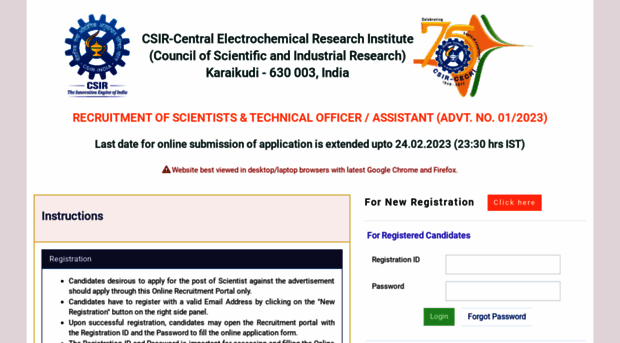 Scitarecruit Cecri Res In CSIR CECRI Recruitment Portal