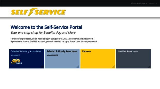 Selfservice goodyear Goodyear Self Service Portal L Self 