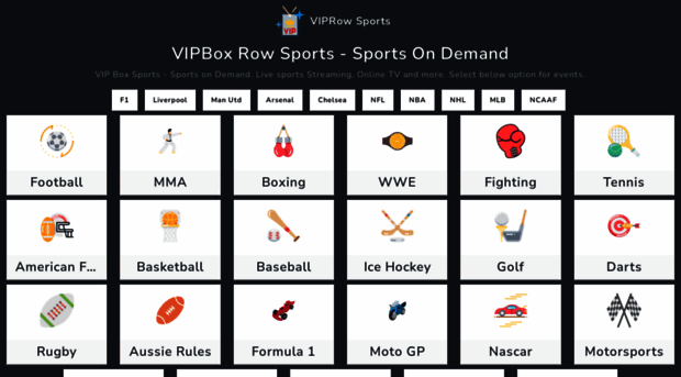 Vipbox Mobi Vip Box Sports Sports On Demand Online For Free