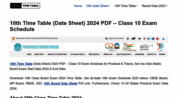 10thtimetable.co.in