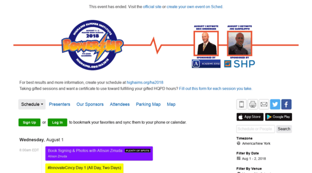 2018highaimssummerinstitute.sched.com
