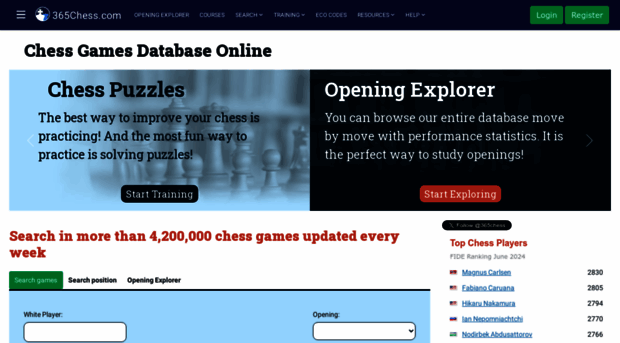 365chess.com at WI. Chess Games Database Online - 365Chess.com