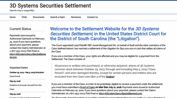 3dsystemssecuritiessettlement.com