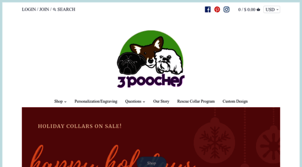 3poochescollars.com