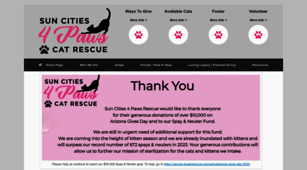 4pawscatrescue.org