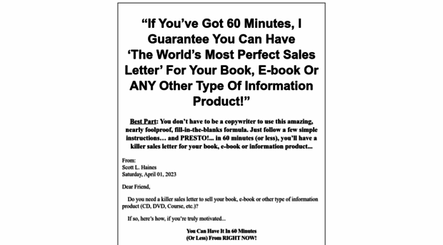 60minutesalesletters.com