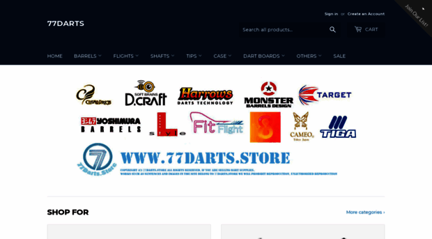 77darts.myshopify.com