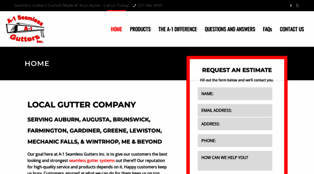 a1seamlessguttersmaine.com