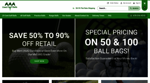 aaausedgolfballs.com