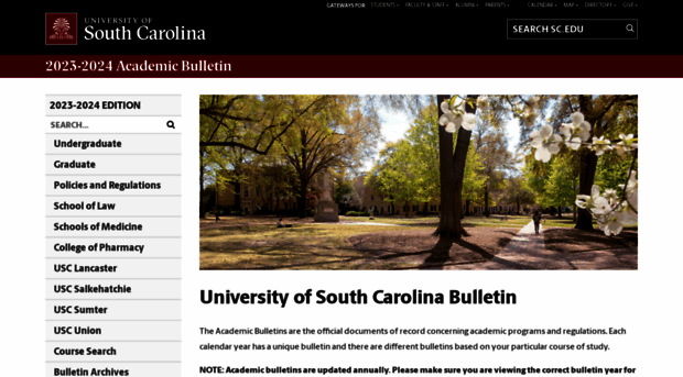 academicbulletins.sc.edu