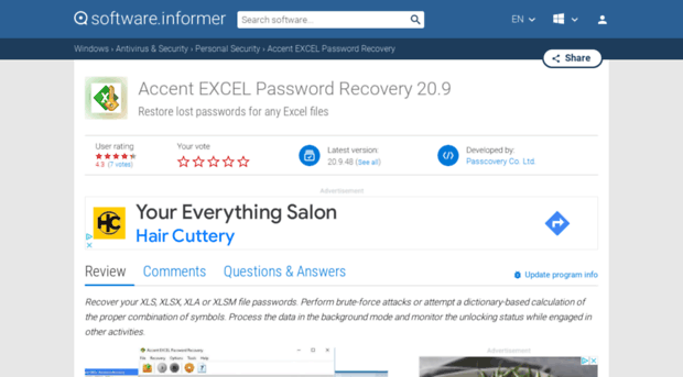 accent-excel-password-recovery.software.informer.com