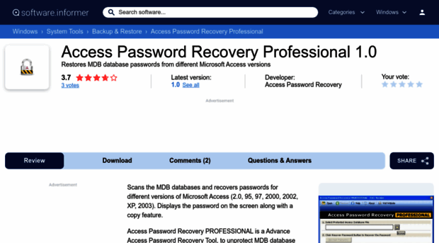 access-password-recovery-professional.software.informer.com