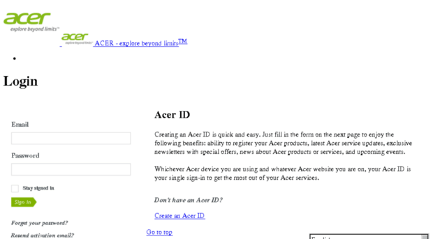 account.acer.com