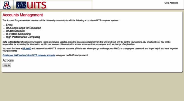 account.arizona.edu