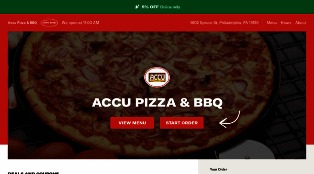 accupizzeria.com