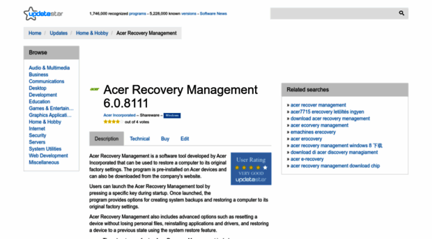 acer-recovery-management.updatestar.com