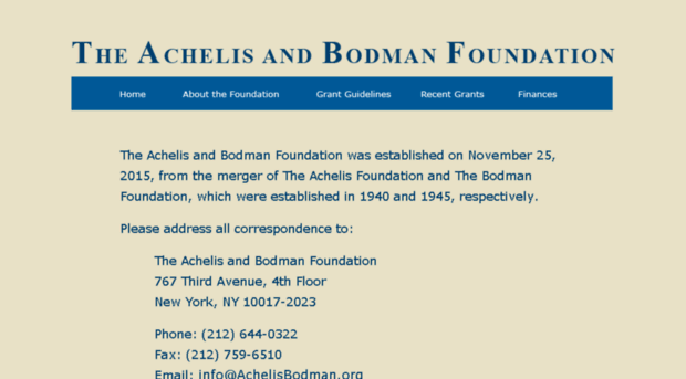 achelis-bodman-fnds.org