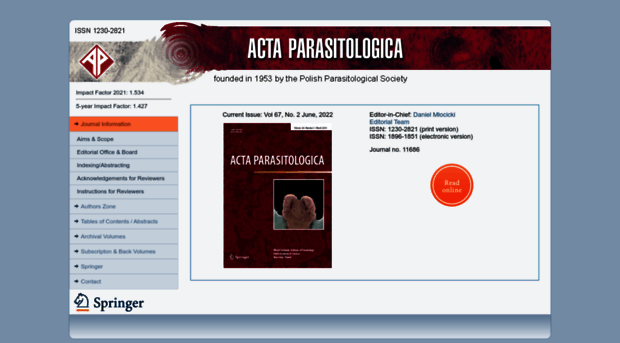 actaparasitologica.pan.pl