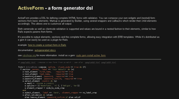 activeform.rubyforge.org