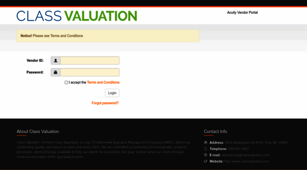 acuity-vendors.classvaluation.com
