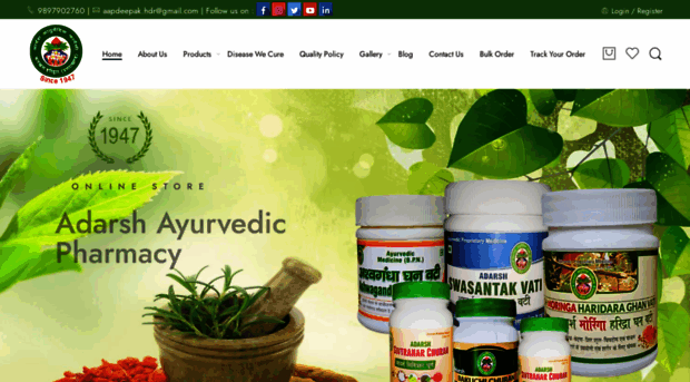 adarshayurvedicpharmacy.in