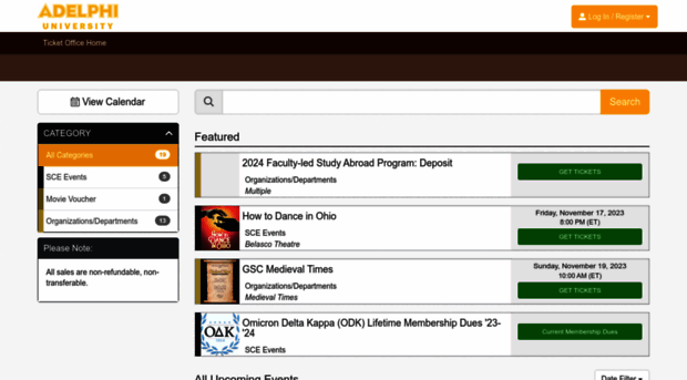 adelphi.universitytickets.com