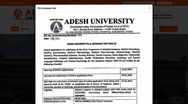 adeshuniversity.ac.in