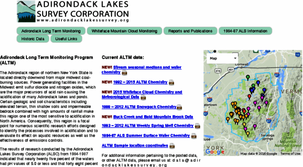 adirondacklakessurvey.org