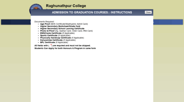 admission.raghunathpurcollege.ac.in