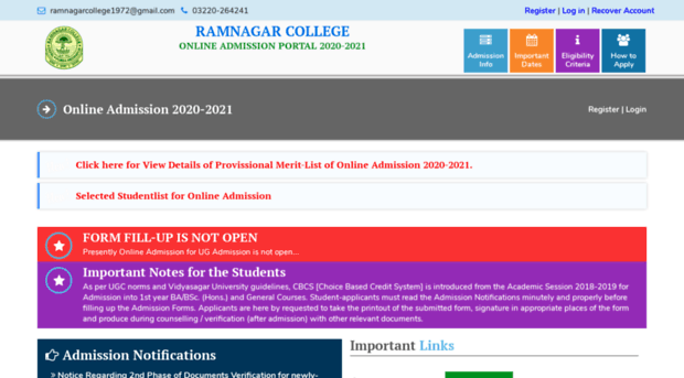 admission.ramnagarcollege.ac.in