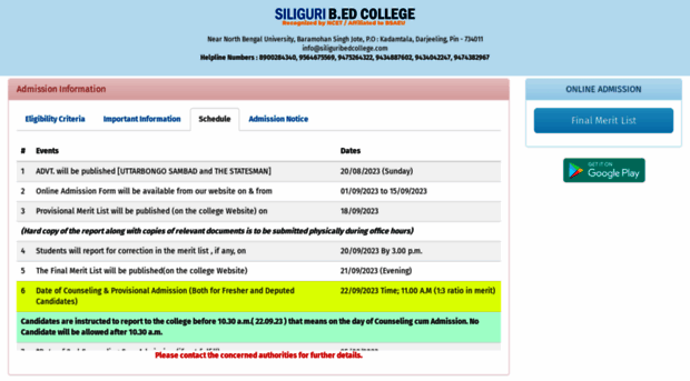 admission.siliguribedcollege.com