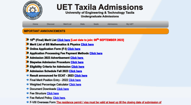 admission.uettaxila.edu.pk