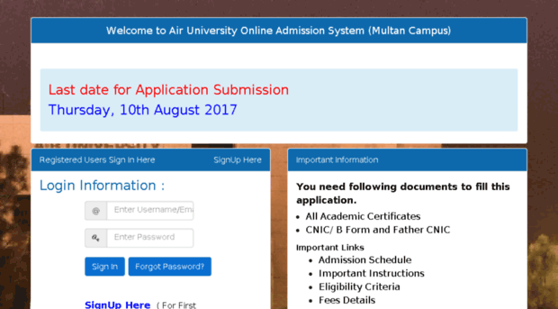 admissions.aumc.edu.pk