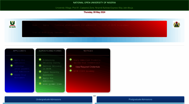 admissions.nouonline.net