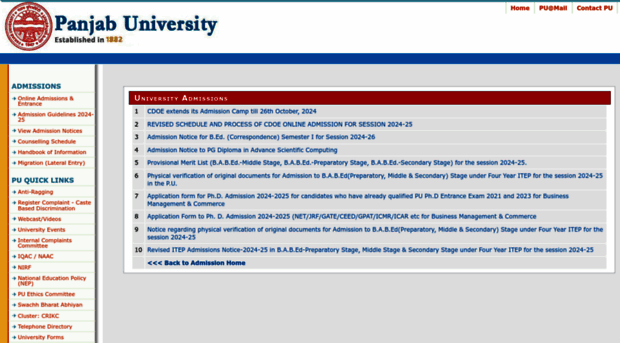 admissions.puchd.ac.in