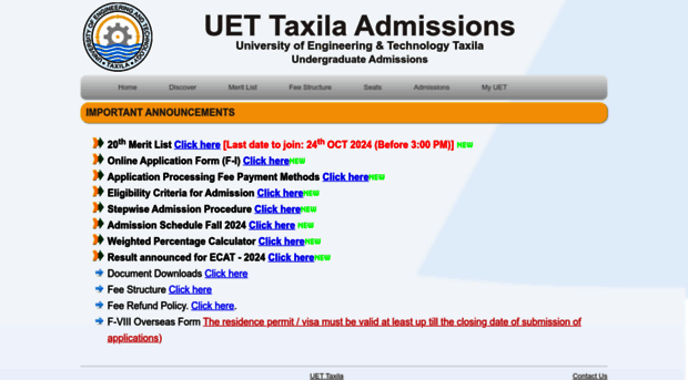 admissions.uettaxila.edu.pk