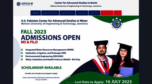 admissions.water.muet.edu.pk