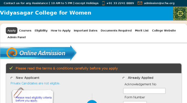 admissionvcfw.in