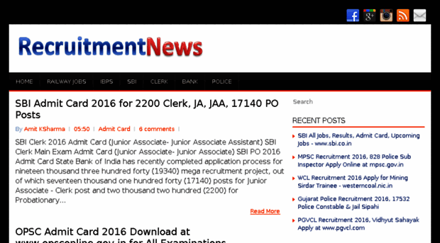 admitcard.recruitmentnews.co.in