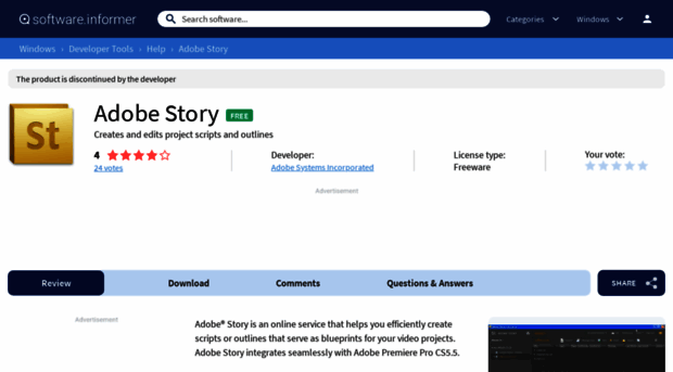 adobe-story.software.informer.com
