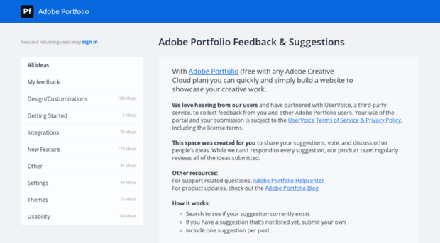 adobeportfolio.uservoice.com