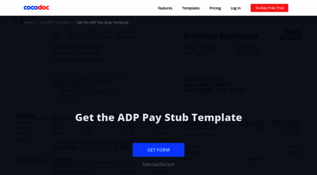 adp-pay-stub-template.cocodoc.com